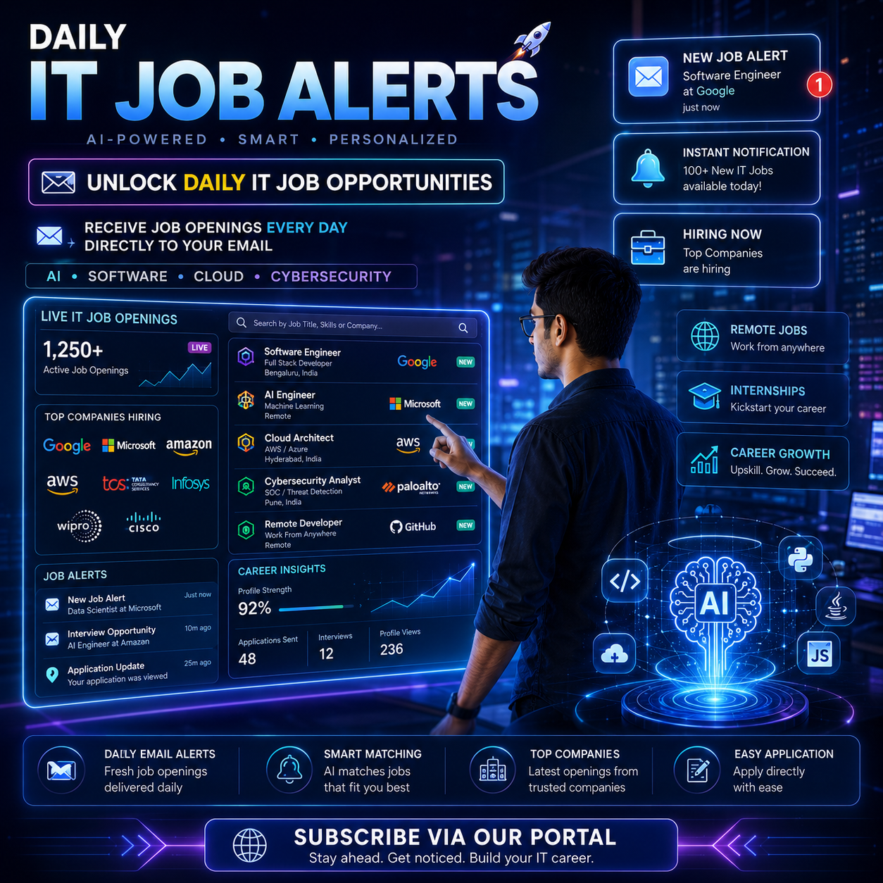 Daily Tech Job Alerts in India - 30 days